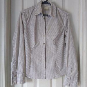 No Boundaries pinstripe button down blouse